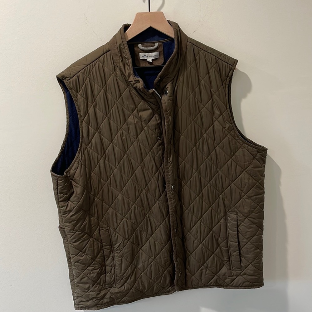 Peter Millar Quilted Travel Vest - size XL - Brown
